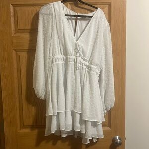 Arula white polka dot dress